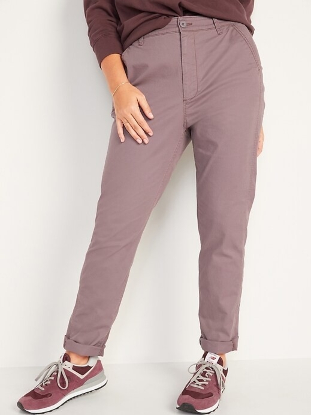 Old Navy Women's Mauve Cropped Straight-Leg Pants